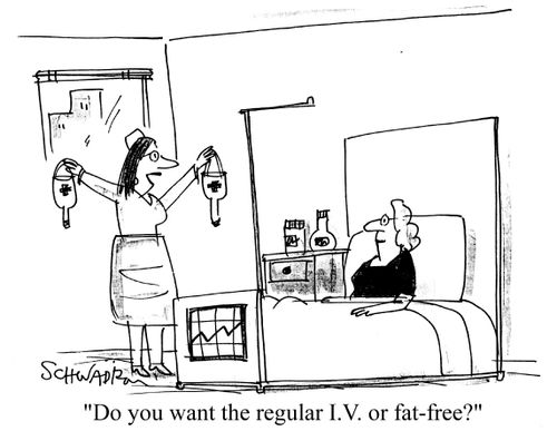'Do you want the regular IV or fat-free?'