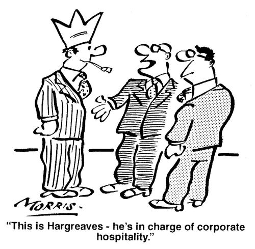 'This is Hargreaves - he's in charge of corporate hospitality.'
