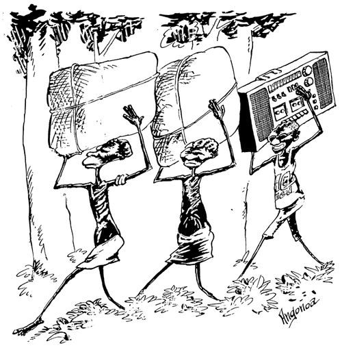 Carrying burdens - Ghetto blaster