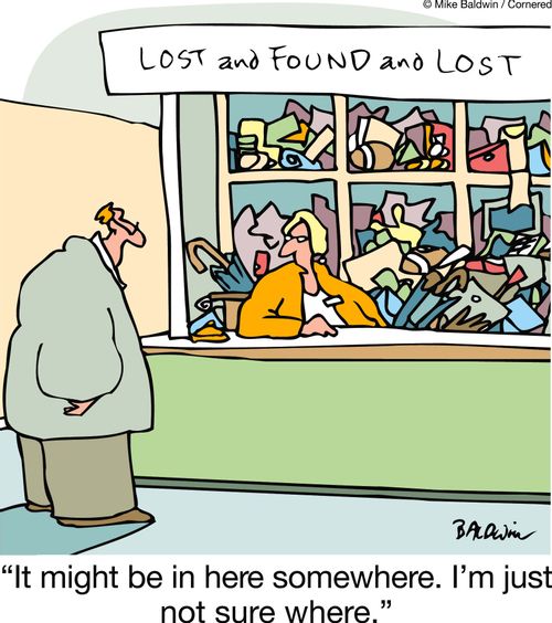 "It might be in here somewhere. I'm just not sure where."