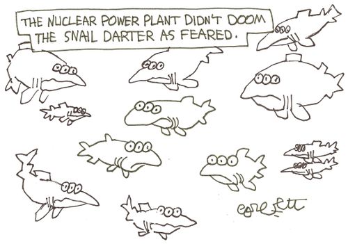 The nuclear power plant didn't doom the Snail Darter as feared.