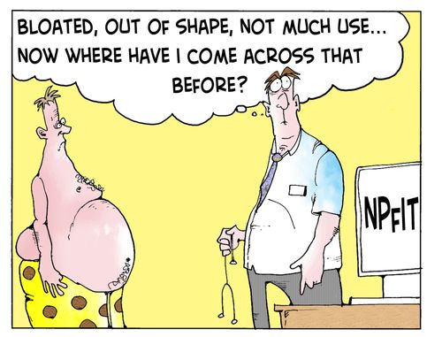 'Bloated, out of shape, not much use...now where have I come across that before?'