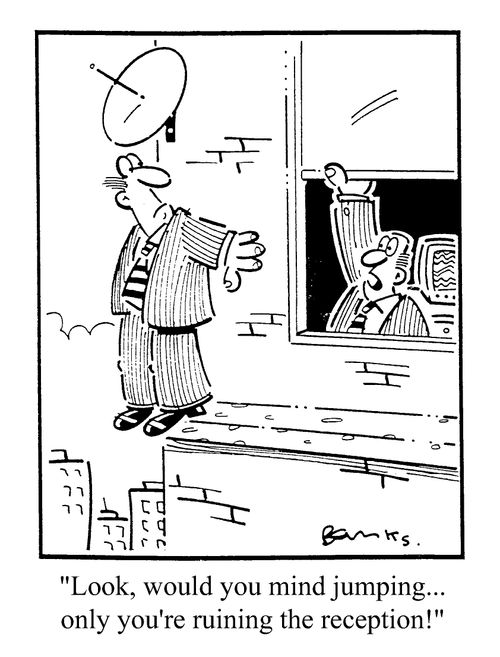 "Look, would you mind jumping...only you're ruining the reception!"