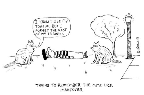Trying to remember the mime lick maneuver