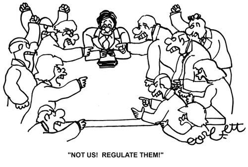 'Not us! Regulate them!'