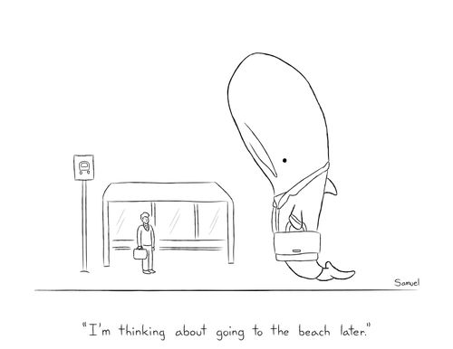 "I'm thinking about going to the beach later."