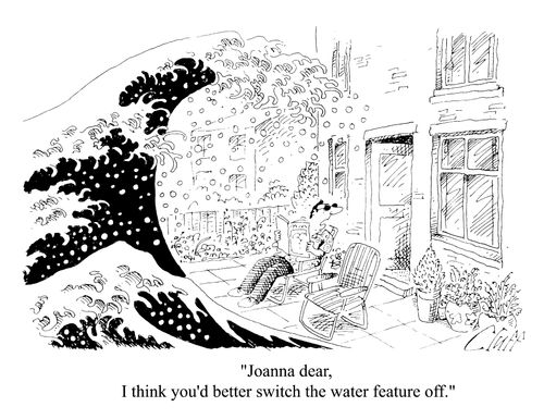 "I think you'd better switch the water feature off."