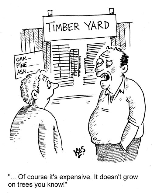 '... Of course it's expensive. It doesn't grow on trees you know!'