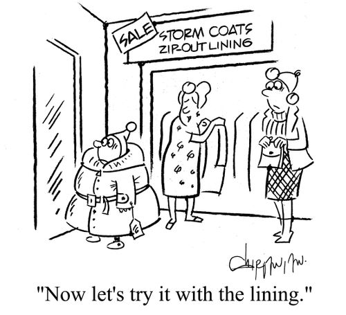 'Now let's try with the lining.'