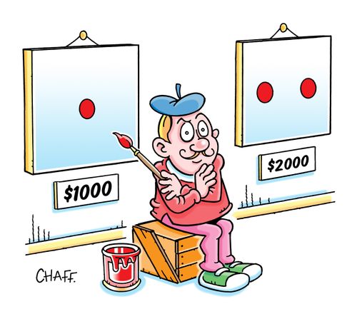 Artist with Spot Paintings for Sale