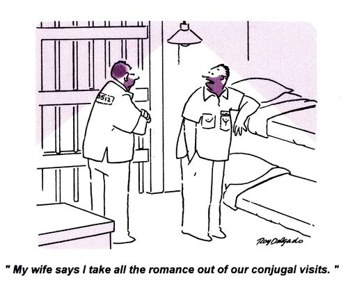 'My wife says I take all the romance out of our conjugal visits.'