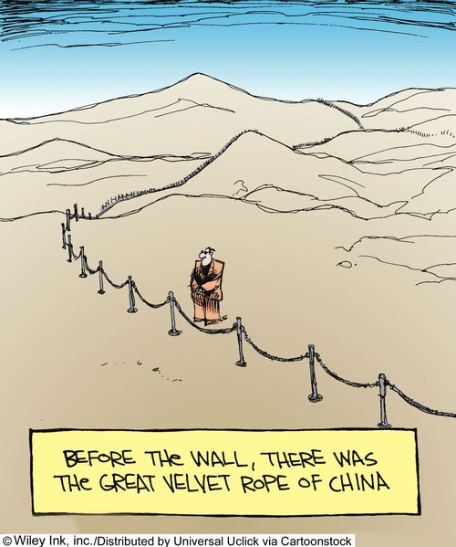 Before the wall, there was the great velvet rope of China.