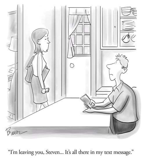 "I'm leaving you, Steven....It's all there in my text message."