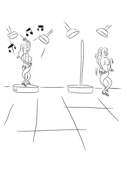 Pole Dancer in a twist.