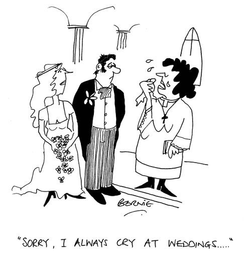 'Sorry, I always cry at weddings...'