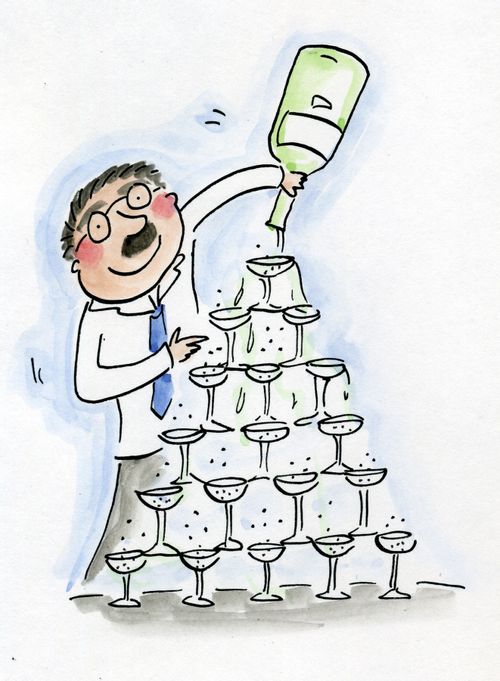 Champagne fountain.