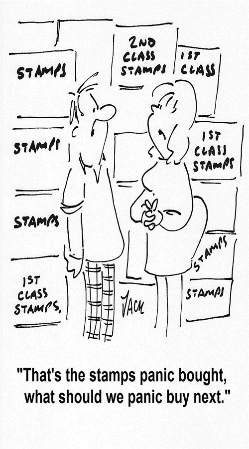 'That's the stamps panic bought, what should we panic buy next.'
