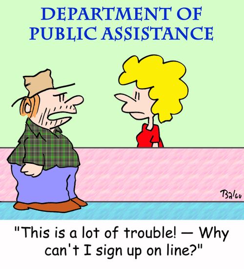 'This is a lot of trouble! -- Why can't I sign up on line?'
