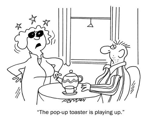 'The pop-up toaster is playing up.'