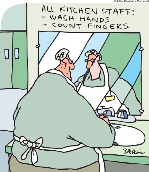 All Kitchen Staff: Wash hands ��' Count fingers