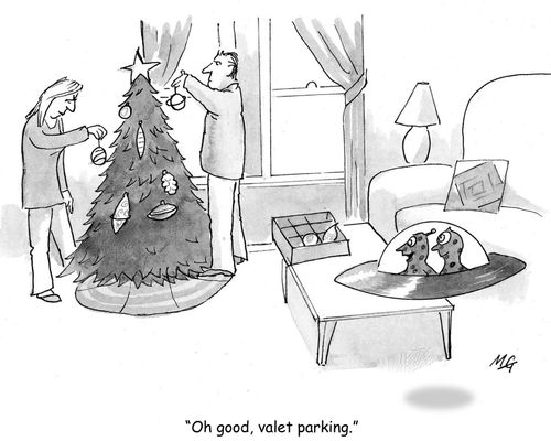 'Oh good, valet parking.'