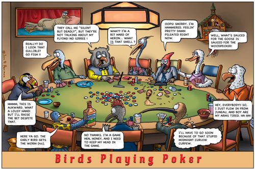 Birds Playing Poker