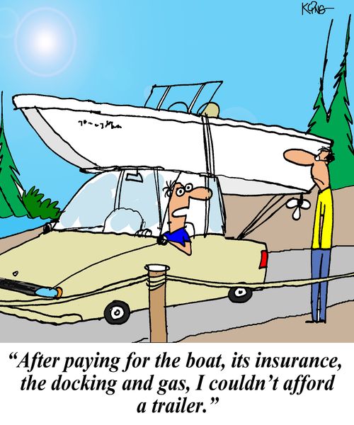 'After paying for the boat, it's insurance, the docking and gas, I couldn't afford a trailer.'