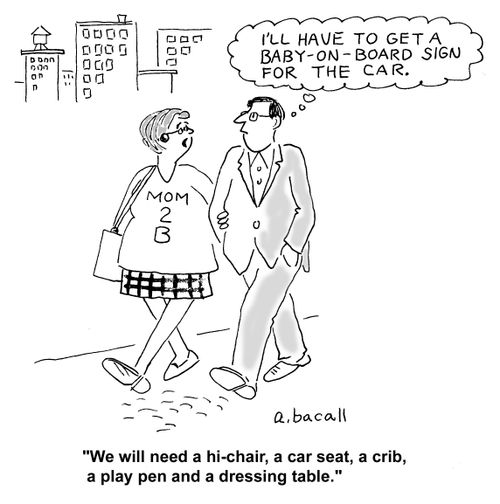 'We will need a hi-chair, a car seat, a crib, a play pen and a dressing table.'