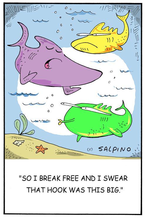 "So I break free and I swear that hook was this big."