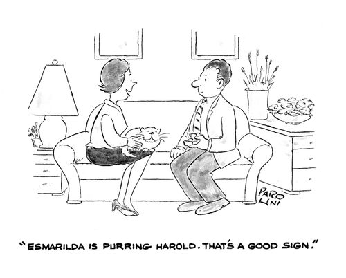 'Esmarilda is purring Harold. That's a good sign.'