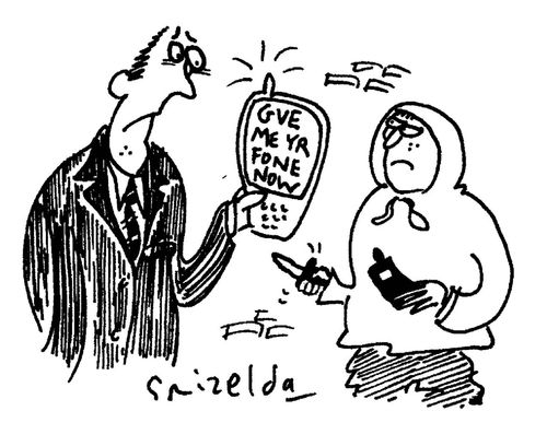 Mugger texts: 'Gve me yr fone now.'