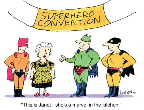 'This is Janet - she's a marvel in the kitchen.'