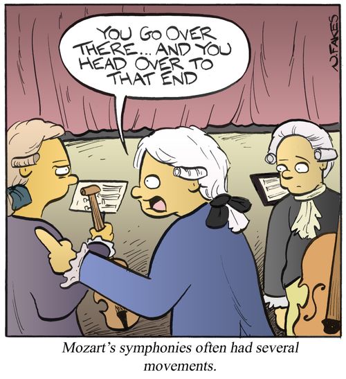 Mozart's symphonies often had several movements.