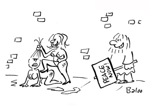 Crackpot watches while nude women catfight.
