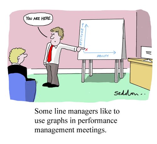 Some line managers like to use graphs in performance management meetings.