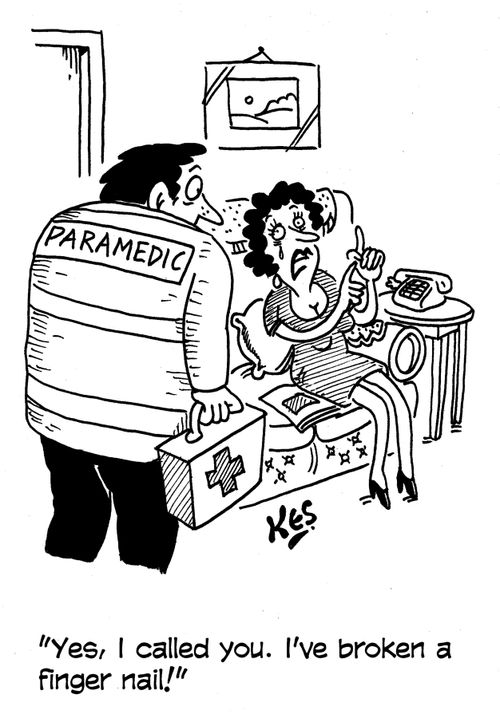 'Yes, I called you. I've broken a finger nail!'