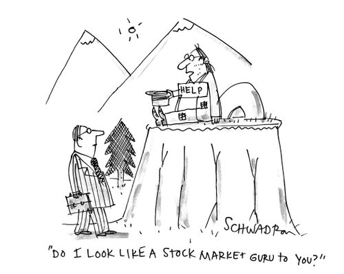 'Do I look like a stock market guru to you?'