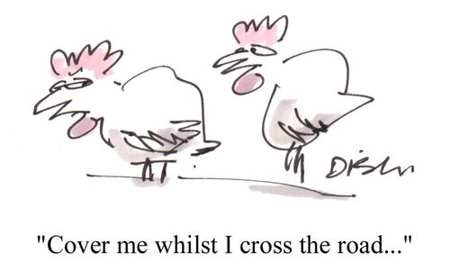 'Cover me whilst I cross the road...'