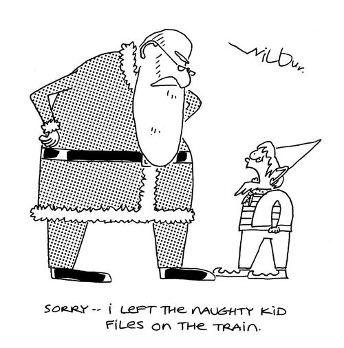 'Sorry - I left the naughty kid files on the train.'