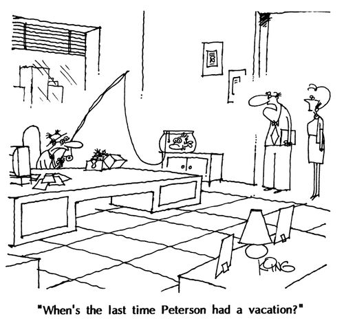"When's the last time Peterson had a vacation?"
