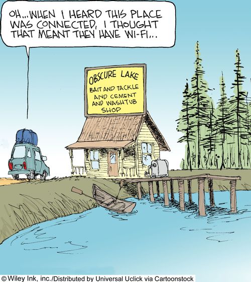 'Oh...when I heard this place was connected, I thought that meant they have wi-fi...'
