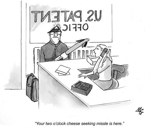 'Your two o'clock cheeseseeking missle is here.'