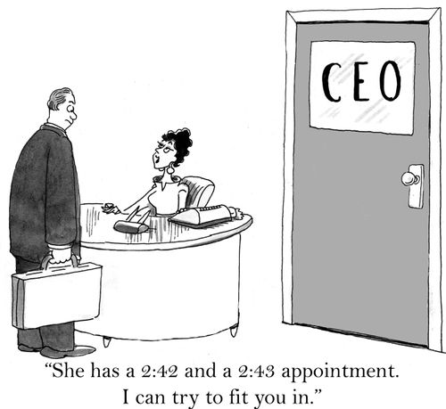 'She has a 2:42 and a 2:43 appointment. I can try to fit you in.'