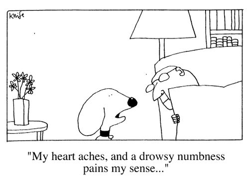 "My heart aches, and a drowsy numbness pains my senses.."