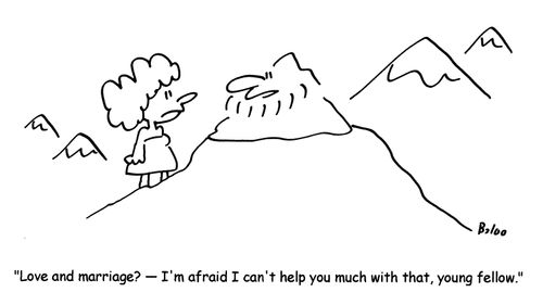 'Love and marriage?- I'm afraid I can't help you much with that, young fellow.'