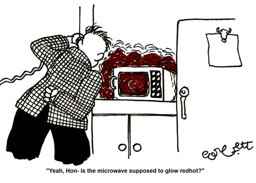 'Yeah, Hon - is the microwave supposed to glow redhot?'