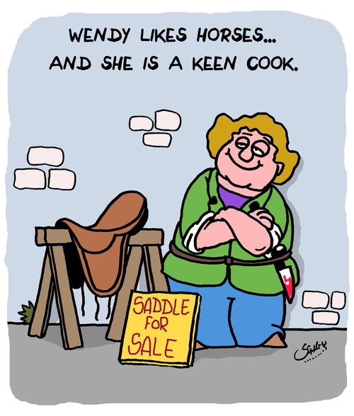 Wendy likes horses...and she is a keen cook.
