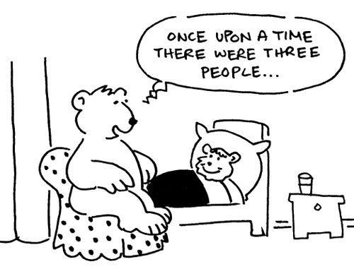 'Once upon a time there were three people...'