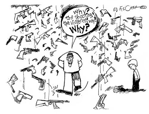 "Why? The shootings! The violence! Why? Why?"