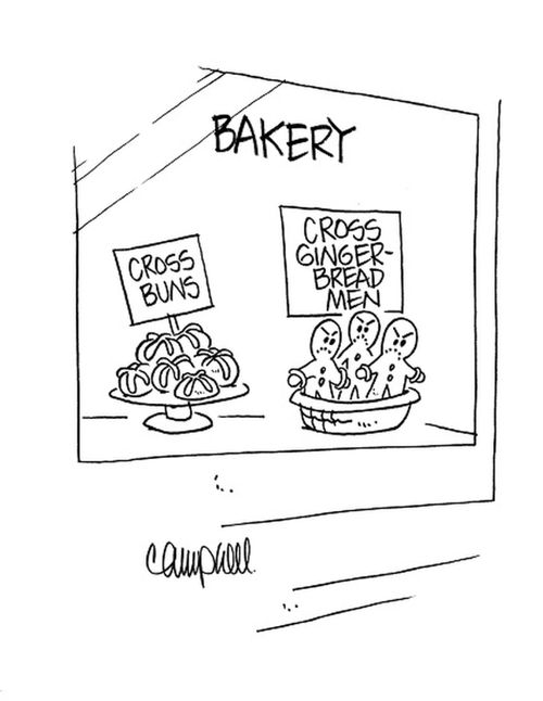Bakery Window: Cross Buns and Cross Gingerbread Men!